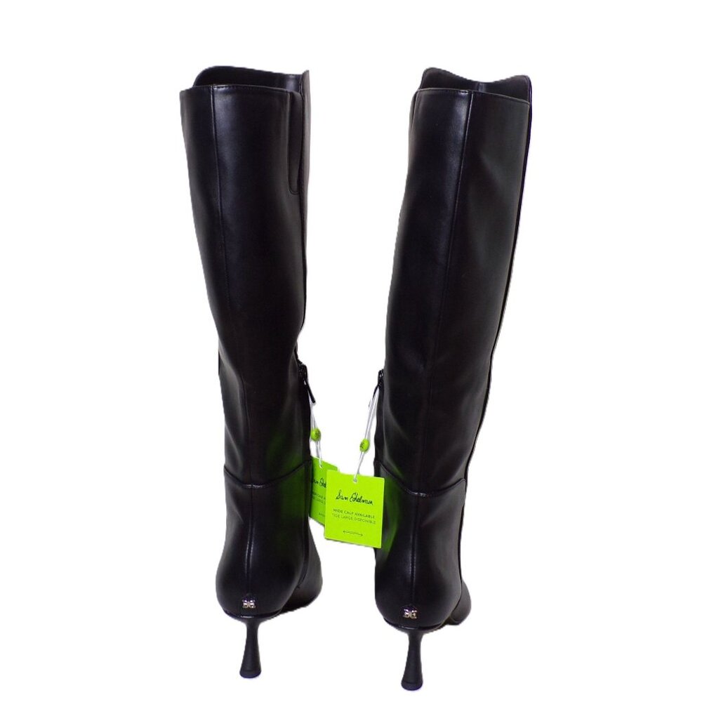 🆕SAM EDELMAN Taylin Knee High Kitten Heel Boot Wide Calf Black 8 - Picture 9 of 15